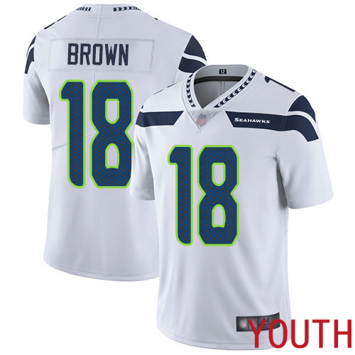 Seattle Seahawks Limited White Youth Jaron Brown Road Jersey NFL Football #18 Vapor Untouchable